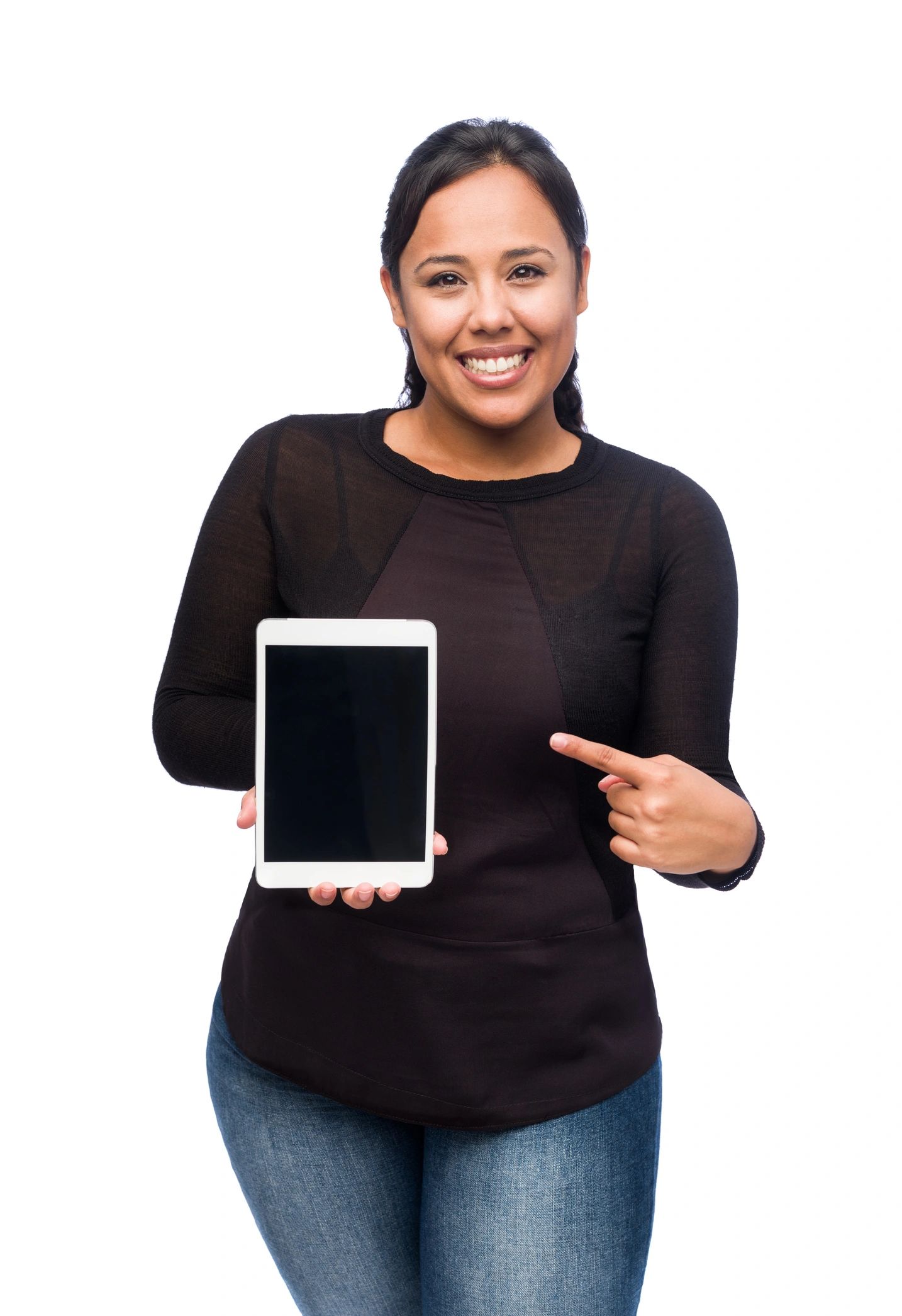 Woman holding a digital tablet for planning